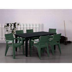 Suntime Ibiza Table & 6 Chairs Set Green